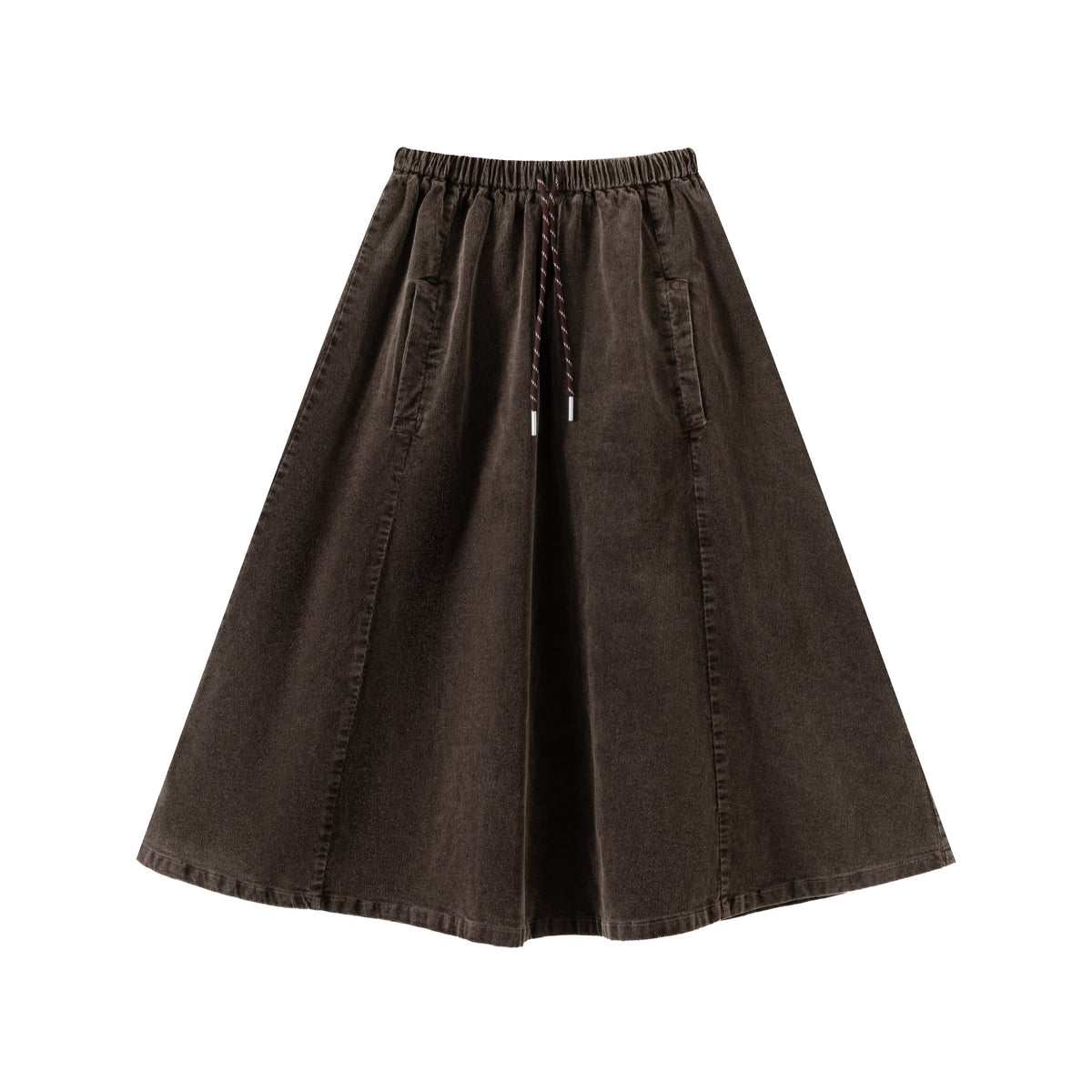 Washed Brown Corduroy Skirt
