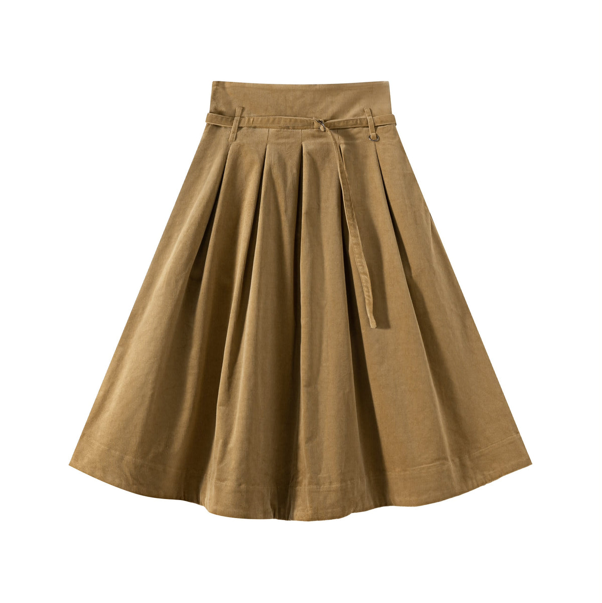 Medium Brown corduroy Skirt with belt