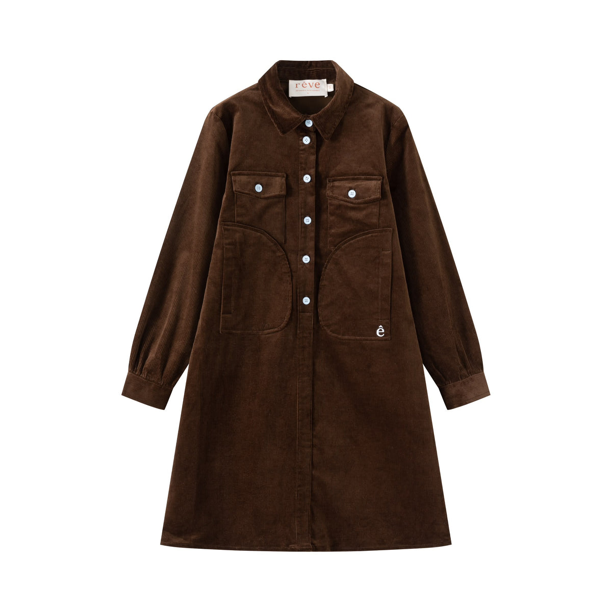 Brown Corduroy Shirt Dress