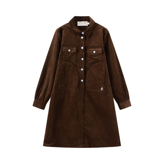 Brown Corduroy Shirt Dress